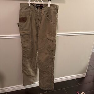 Wrangler Riggs Workwear Flannel Lined Cargo Pants Men’s 36x34 Khakis